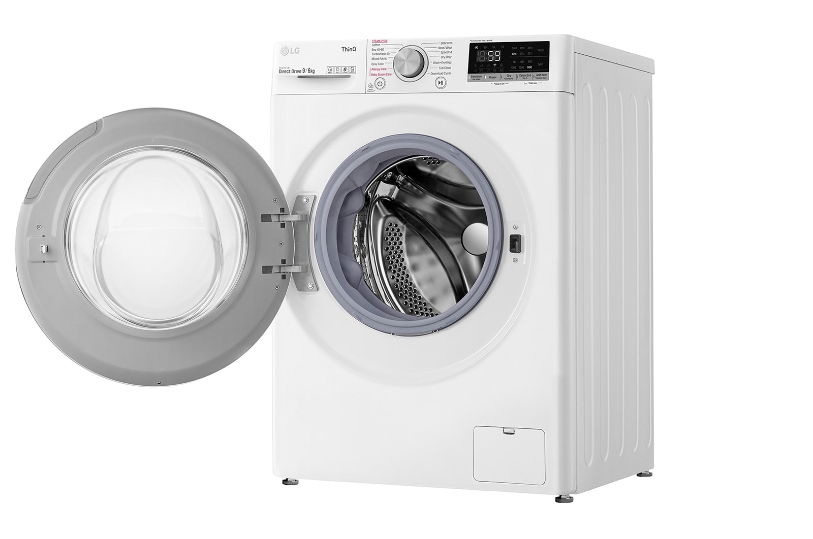 9 kg / 6 kg Kombineret vaskemaskine/tørretumbler(Hvid) - Steam, Energiklasse E, TurboWash™, AI DD™, Smart Diagnosis™ med Wi-Fi