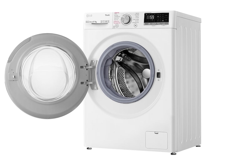 9 kg / 6 kg Kombineret vaskemaskine/tørretumbler(Hvid) - Steam, Energiklasse E, TurboWash™, AI DD™, Smart Diagnosis™ med Wi-Fi