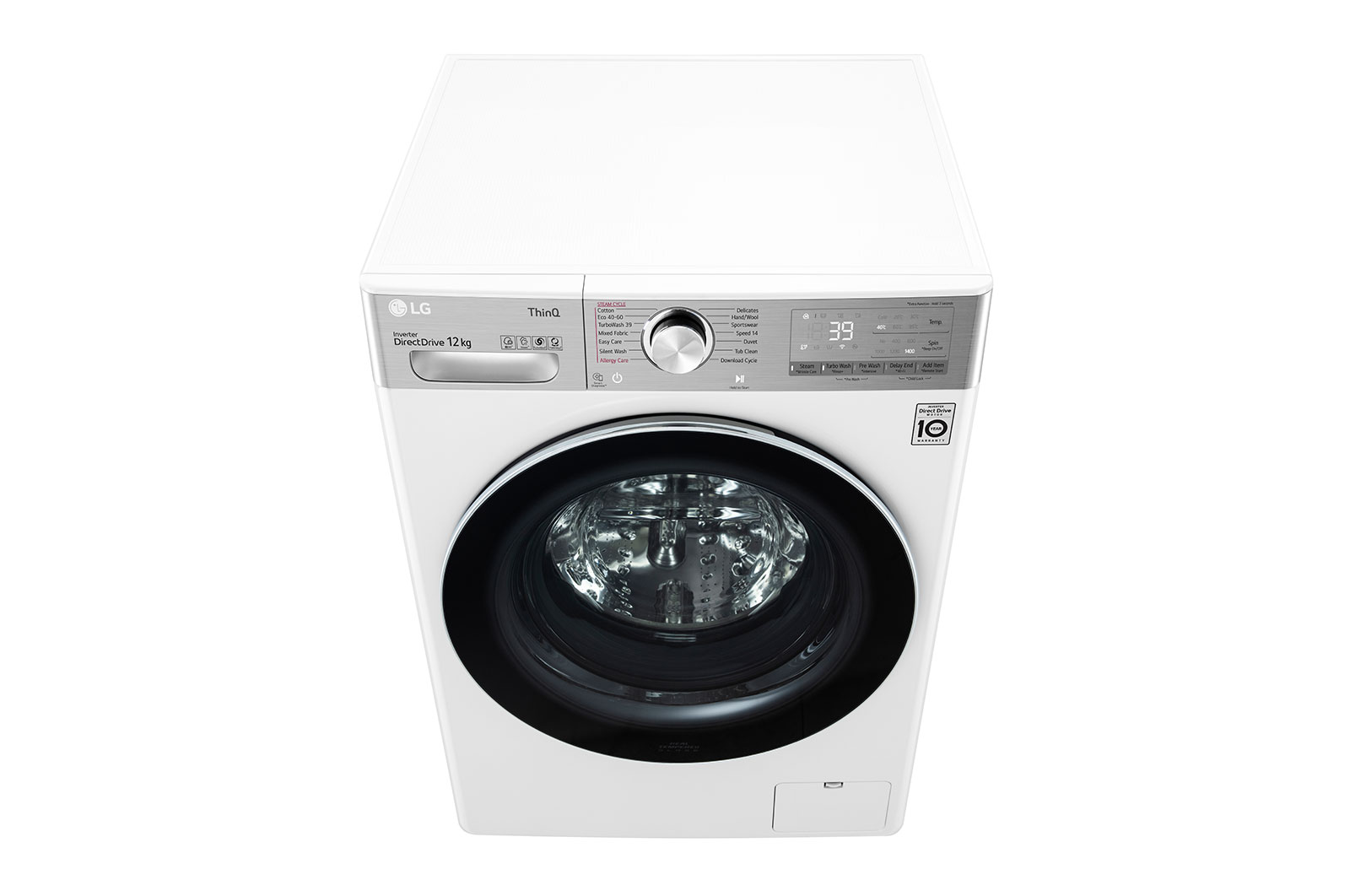 LG 12 kg Vaskemaskin(Hvid) - Steam+, Energiklasse A, TurboWash360™, AI DD™, Smart Diagnosis™ med Wi-Fi, P4AVBS2WE