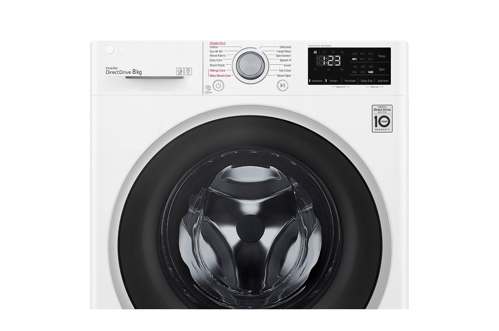 LG 8 kg Vaskemaskine(Hvid) - Steam, Energiklasse C, AI DD™, Smart Diagnosis™, K4WV408S0WE