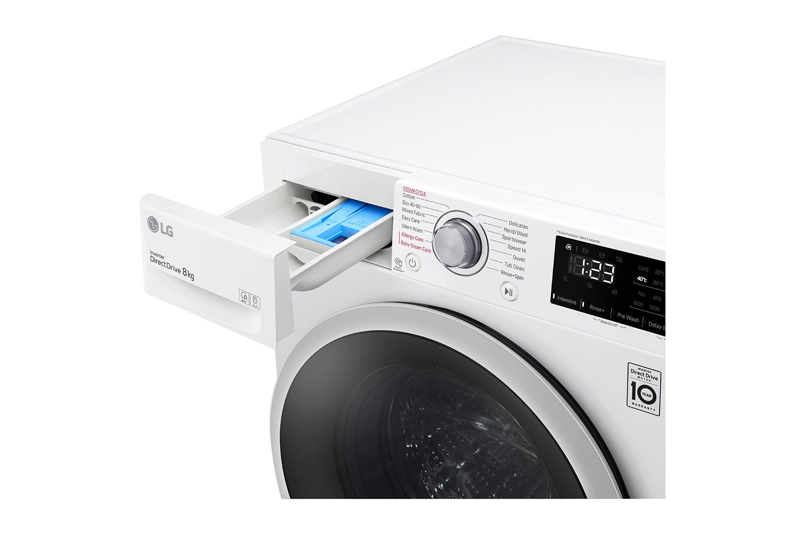 LG 8 kg Vaskemaskine(Hvid) - Steam, Energiklasse C, AI DD™, Smart Diagnosis™, K4WV408S0WE