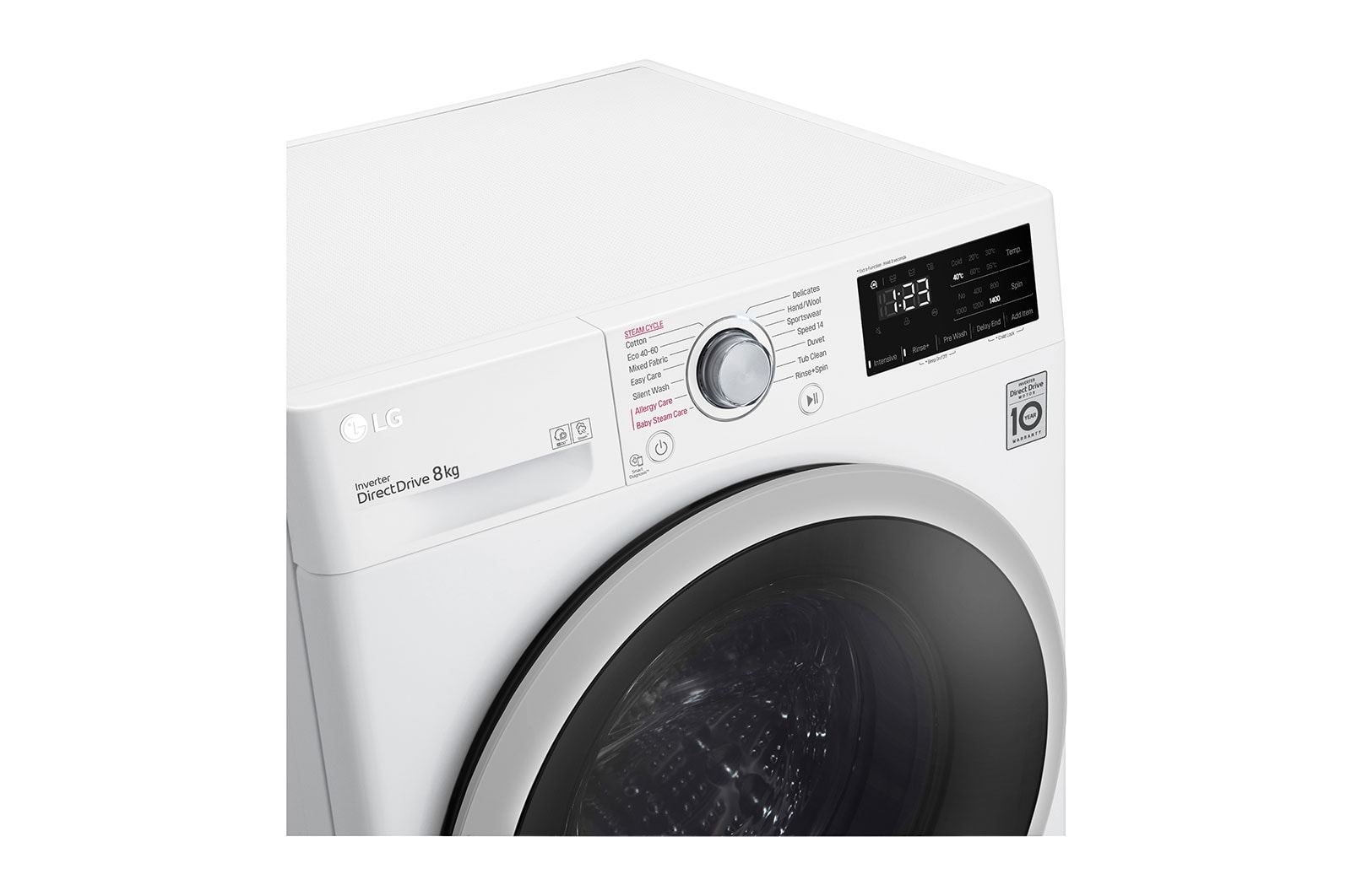 LG 8 kg Vaskemaskine(Hvid) - Steam, Energiklasse C, AI DD™, Smart Diagnosis™, K4WV408S0WE