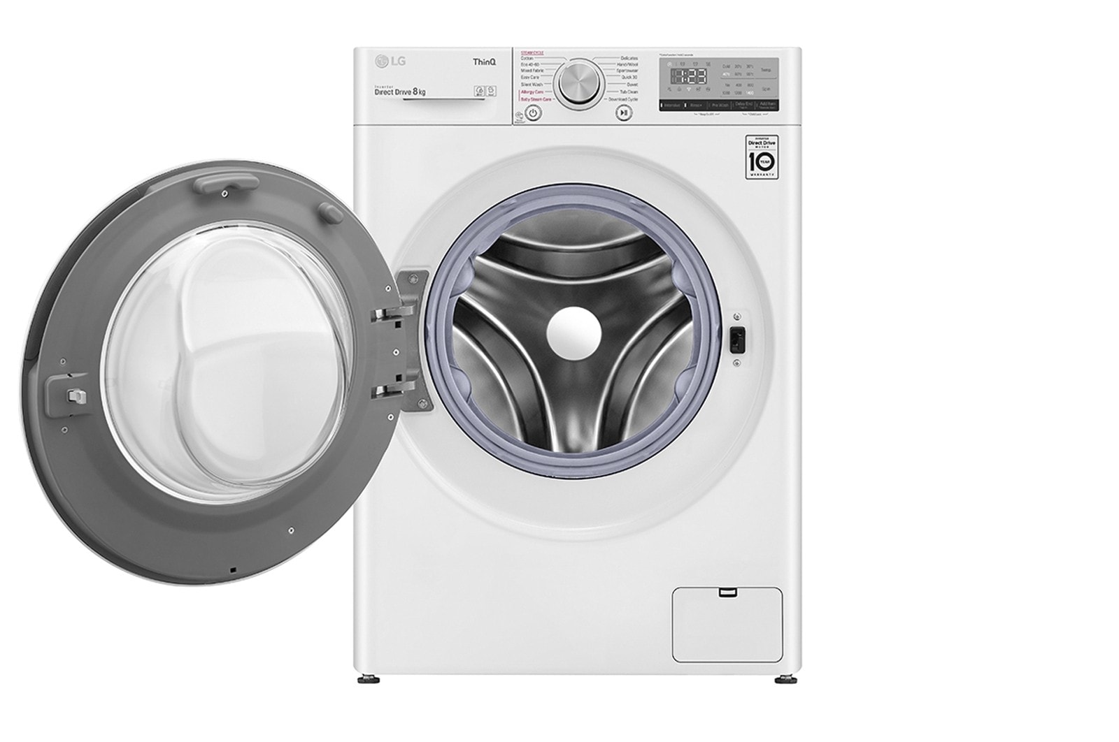 LG 8 kg Vaskemaskine(Hvid) - Steam, Energiklasse D, AI DD™, Smart Diagnosis™ med Wi-Fi, W4WV408S1W