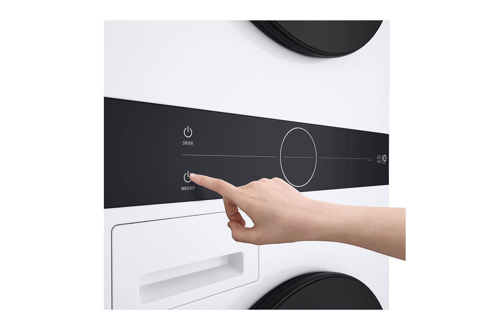 LG 12 kg / 10 kg WashTower(Hvid) - Energiklasse A/A+++, Steam, TurboWash™360, AI DD™, Dual Inverter Heatpump™, WT1210WWF