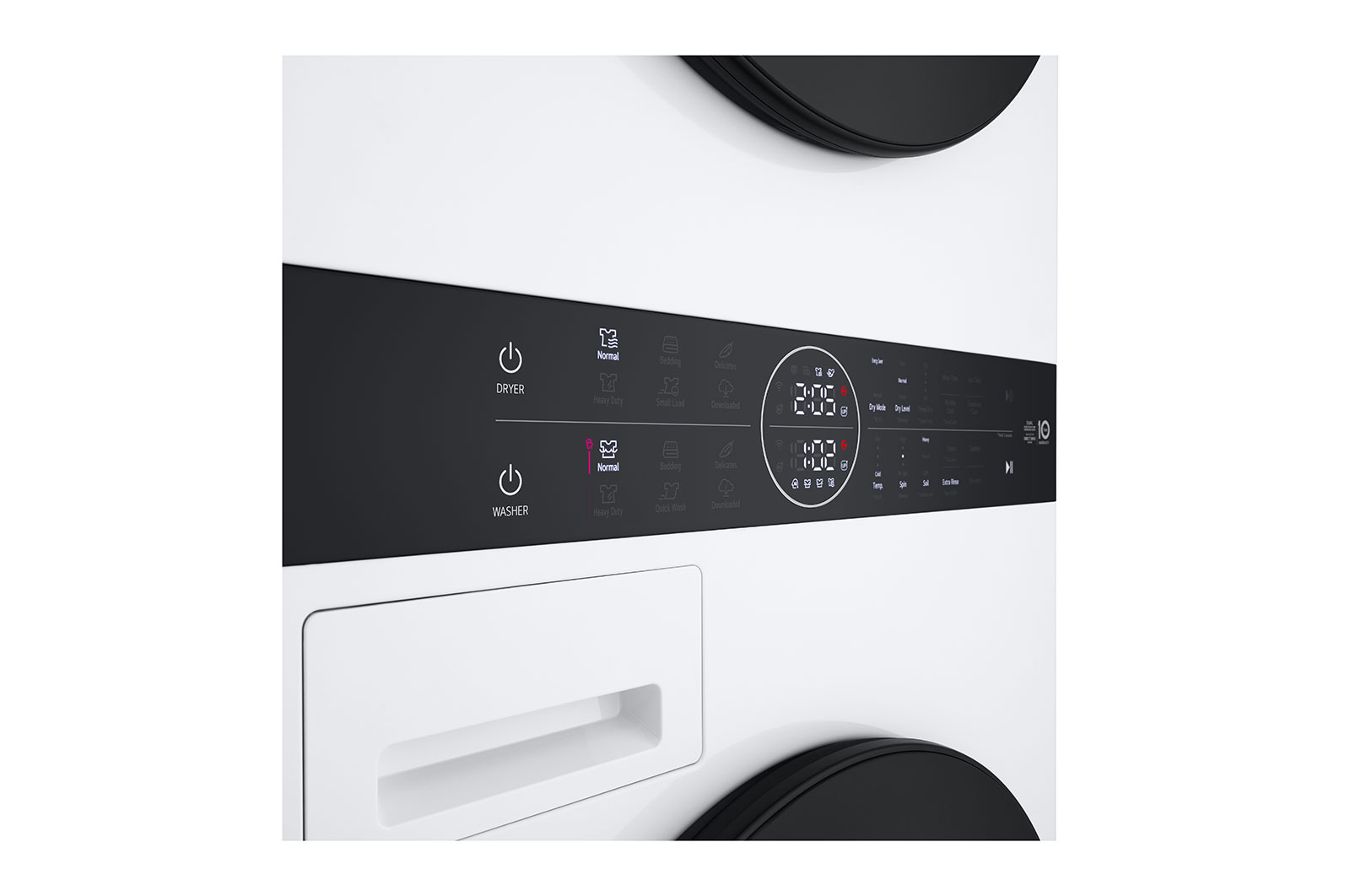 LG 12 kg / 10 kg WashTower(Hvid) - Energiklasse A/A+++, Steam, TurboWash™360, AI DD™, Dual Inverter Heatpump™, WT1210WWF