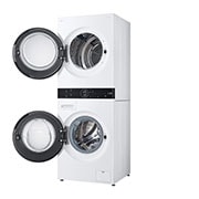 LG 12 kg / 10 kg WashTower(Hvid) - Energiklasse A/A+++, Steam, TurboWash™360, AI DD™, Dual Inverter Heatpump™, WT1210WWF