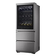 LG SIGNATURE - 420L InstaView Door™ in Door Wine Cellar (Noble Steel) - Energiklasse E, 65 vinflasker og Smart Diagnosis™ med Wi-Fi, LSR200W
