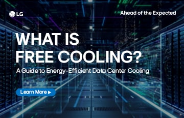 LG HVAC blog cover featuring a guide for energy-efficient Data Center Cooling.