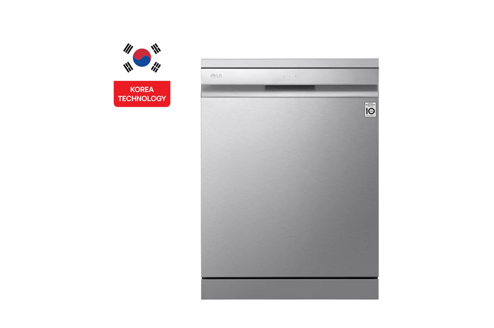 المنظر الأمامي لـ غسالة صحون إل جي بالبخار ™QuadWash ،إعداد المكان14، تقنية EasyRack™ Plus، محرك الدفع المباشر، تقنية ™ThinQ DFB325HS