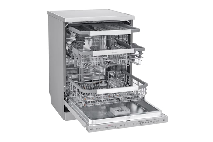 LG غسالة صحون إل جي بالبخار ™QuadWash ،إعداد المكان14، تقنية EasyRack™ Plus، محرك الدفع المباشر، تقنية ™ThinQ, DFB325HS