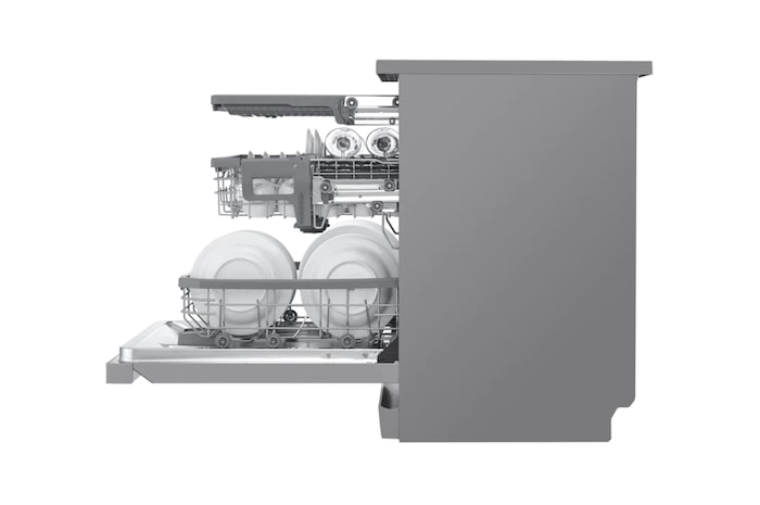 LG غسالة صحون إل جي بالبخار ™QuadWash ،إعداد المكان14، تقنية EasyRack™ Plus، محرك الدفع المباشر، تقنية ™ThinQ, DFB325HS