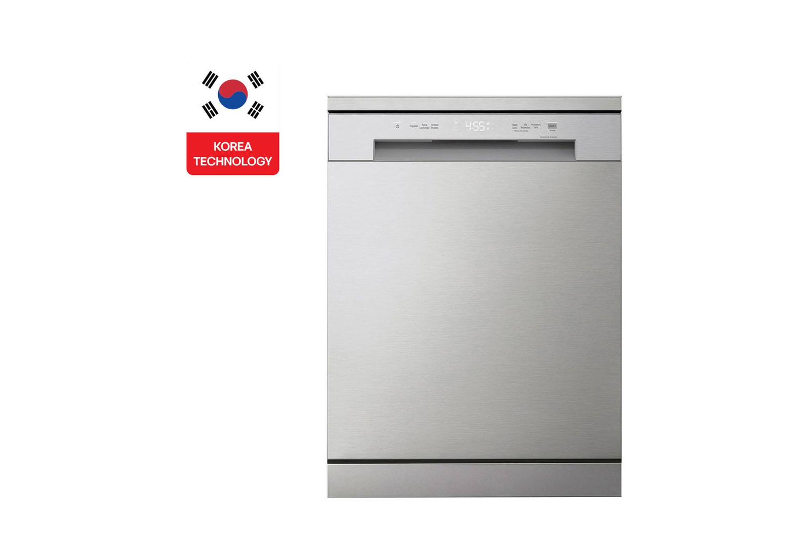 المنظر الأمامي لـ ™QuadWash ،إعداد 14 فرد، تقنية EasyRack™ Plus، غسالة صحون إل جي محرك الدفع المباشر DFC612FV