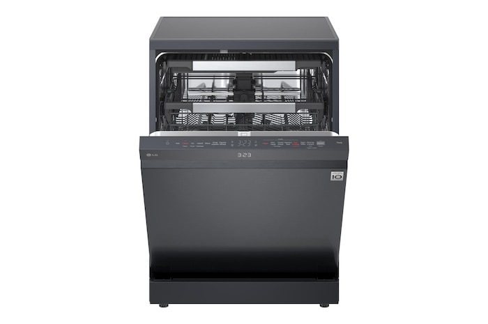 Front view with open door