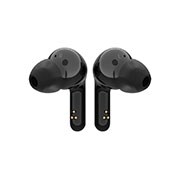 LG سماعات الأذن TONE Free FN4 ذات الصوت الحقيقي اللاسلكية التي تعمل بتقنية البلوتوث من إل جي، سماعات أذن لاسلكية تتميز بتقنية صوت ميريديان مع مكبرات صوت مزدوجة في كل سماعة أذن للعمل/للمكتب المنزلي، تصنيف IPX4 فيما يتعلق بالمقاومة للماء، سوداء اللون, HBS-FN4