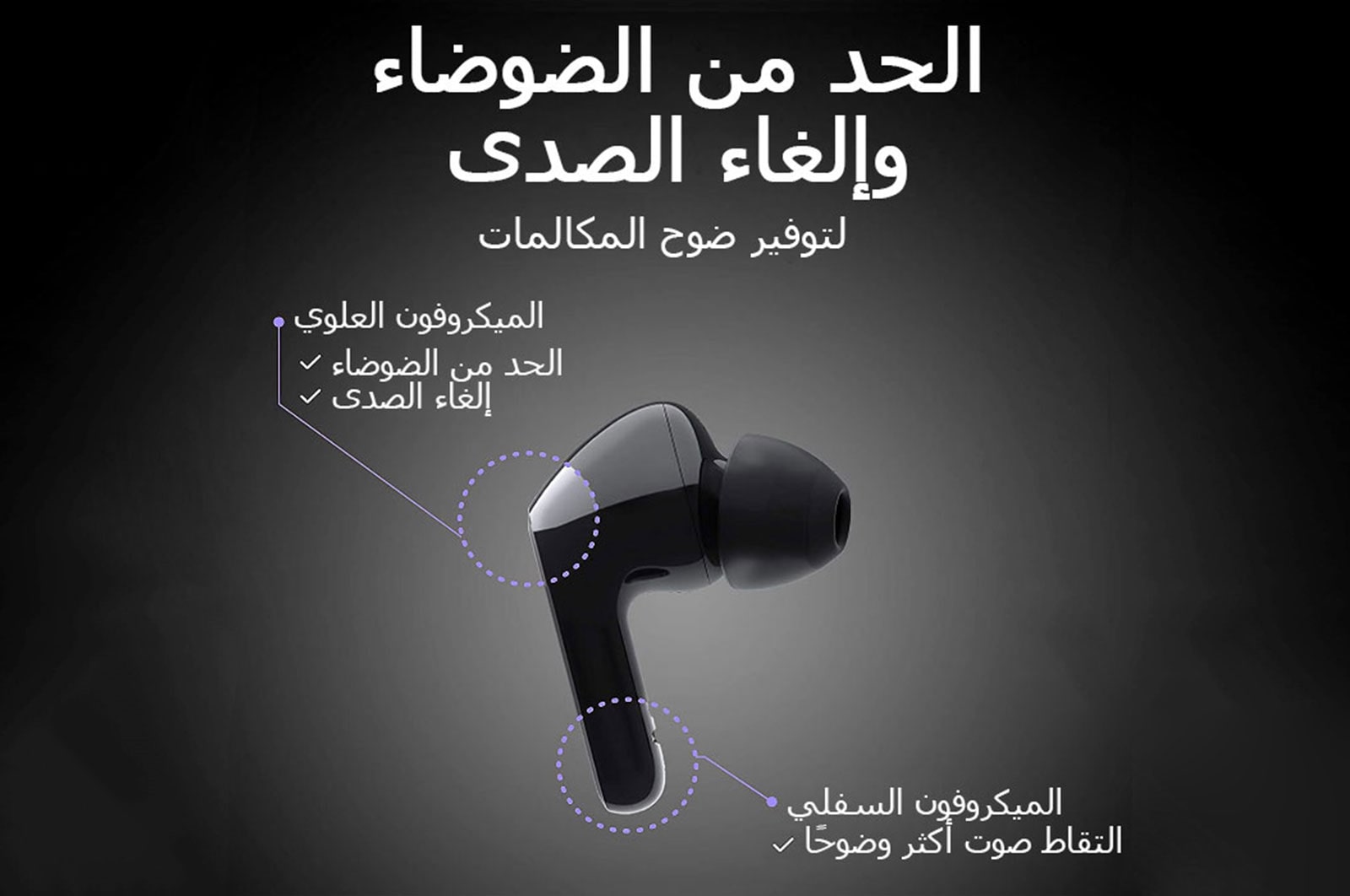 LG سماعات الأذن TONE Free FN4 ذات الصوت الحقيقي اللاسلكية التي تعمل بتقنية البلوتوث من إل جي، سماعات أذن لاسلكية تتميز بتقنية صوت ميريديان مع مكبرات صوت مزدوجة في كل سماعة أذن للعمل/للمكتب المنزلي، تصنيف IPX4 فيما يتعلق بالمقاومة للماء، سوداء اللون, HBS-FN4