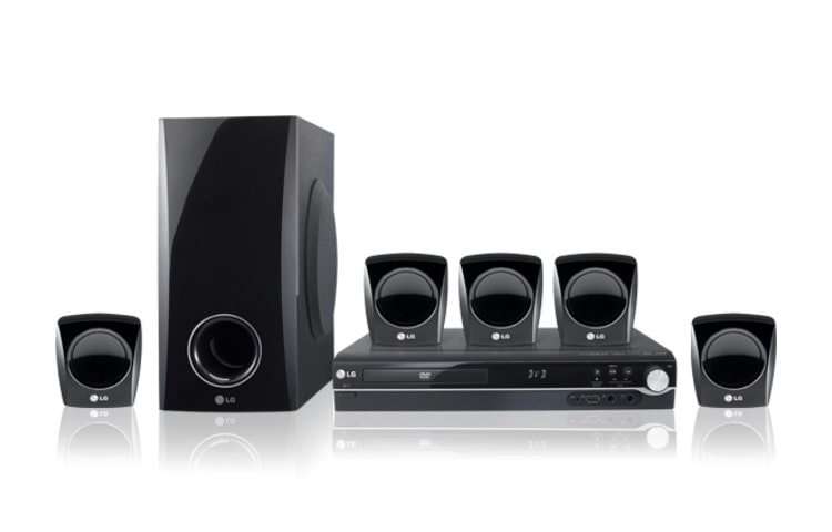 المنظر الأمامي لـ نظام السينما المنزلي بأقراص DVD 5.1 من LG HT353SD