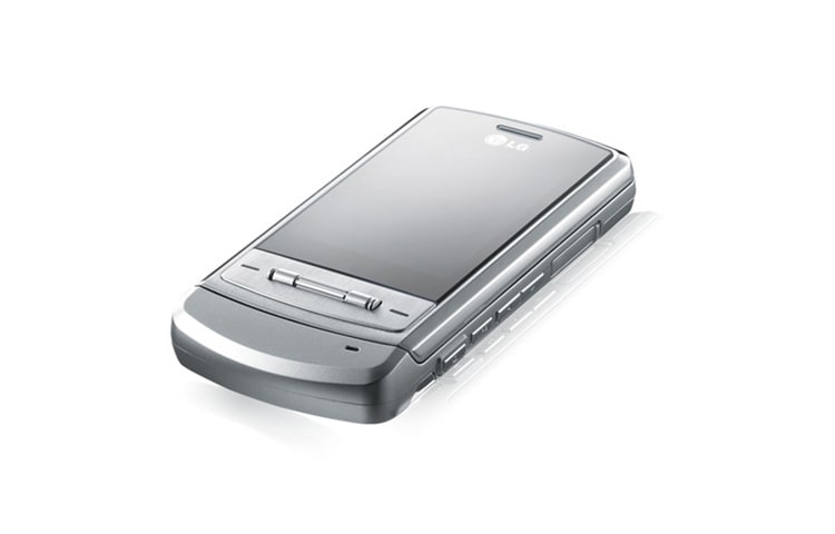 LG هاتف محمول مزود بكاميرا رقمية بدقة 2 ميجابكسل تم اعتمادها من Schneider-Kreuzanch، فضلاً عن منفذ USB وتقنية Bluetooth الإصدار 1.2, KE970