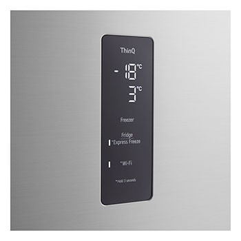 Touch control panel on refrigerator door