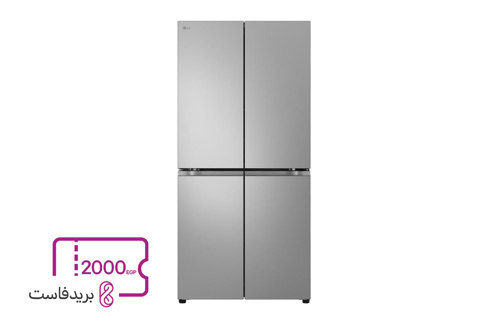 صورة أمامية|ثلاجة ال جي, 423 لتر, انستفيو باب في باب,اسود|GC-B22FFLZB