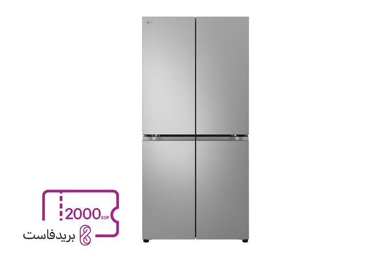 صورة أمامية|ثلاجة ال جي, 423 لتر, انستفيو باب في باب,اسود|GC-B22FFLZB