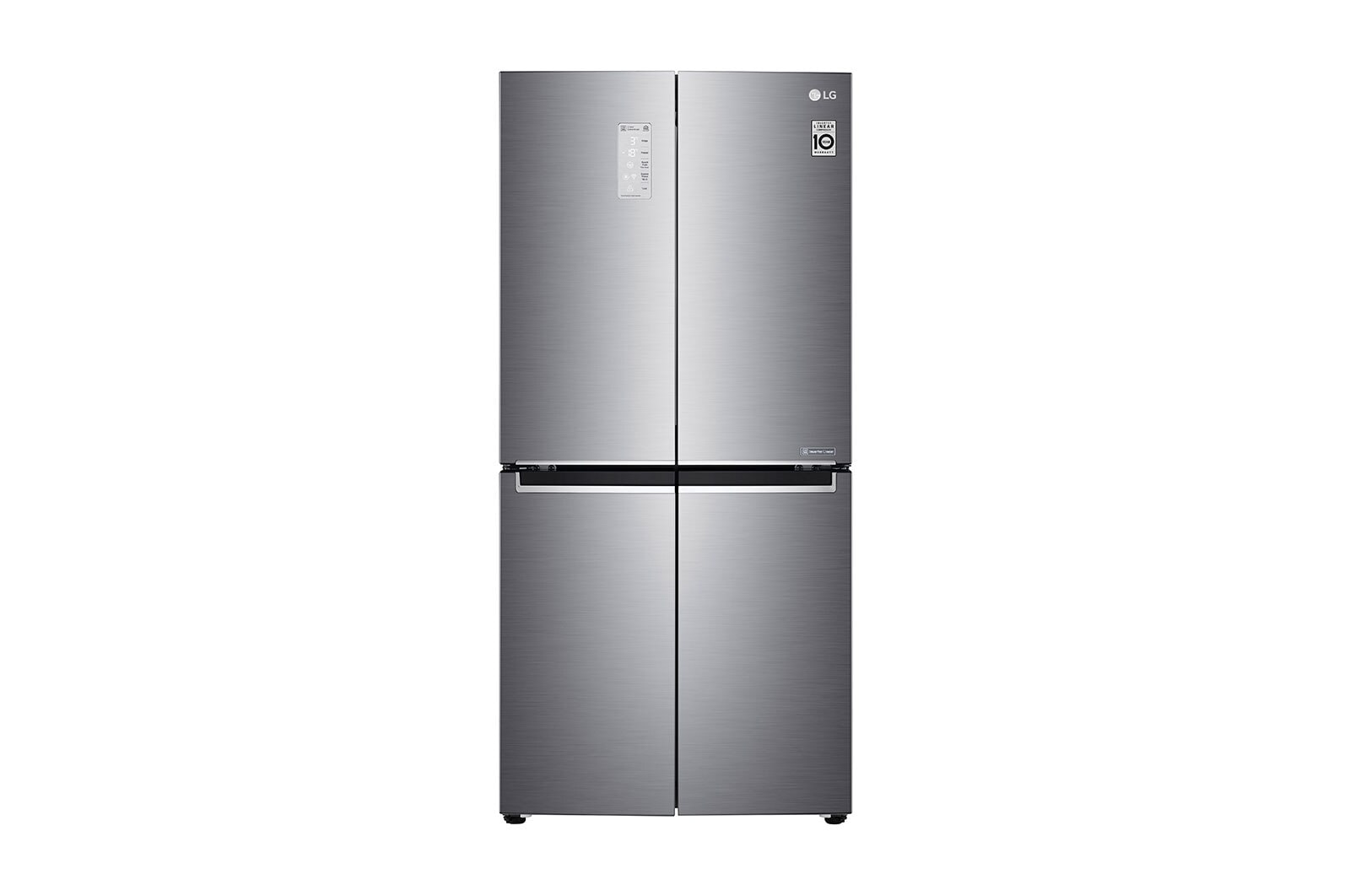 المنظر الأمامي لـ ثلاجة سعة 530 لتر باب فرنسي SmartThinQ™، فضي GC-B22FTLFL