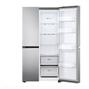 LG ثلاجة 2 باب  655 لتر - 23 قدم | ضاغط بعاكس ذكي، تدفق هواء متعدد| فضي, GC-B257SLWL