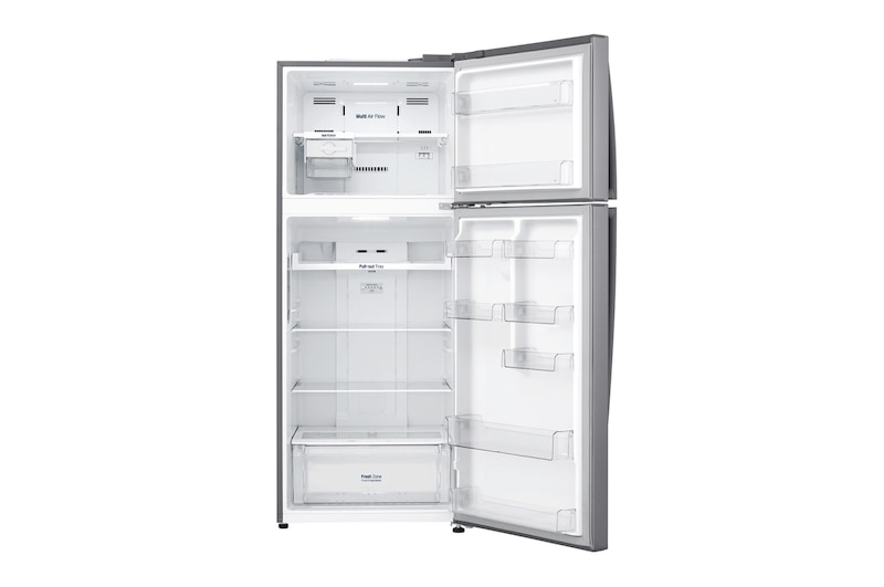 LG ثلاجة سعة 438 لتر فريزر علوي، تبريد باب، فضي , GC-C602HLCL