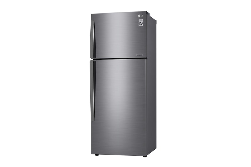 LG ثلاجة سعة 438 لتر فريزر علوي، تبريد باب، فضي , GC-C602HLCL
