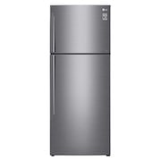 LG ثلاجة سعة 438 لتر فريزر علوي، تبريد باب، فضي , GC-C602HLCL