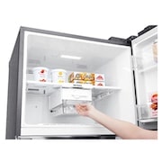 LG ثلاجة سعة 438 لتر فريزر علوي، تبريد باب، فضي , GC-C602HLCL