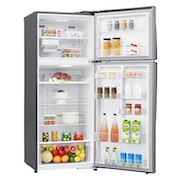 LG ثلاجة سعة 438 لتر فريزر علوي، تبريد باب، فضي , GC-C602HLCL