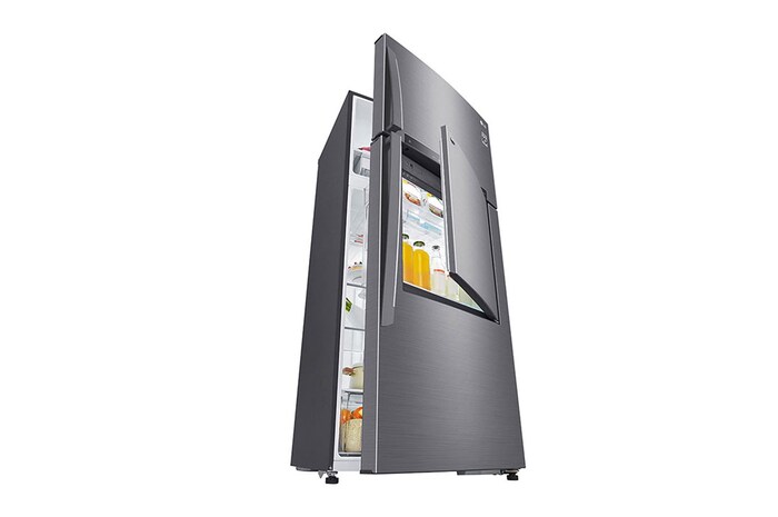 LG ثلاجة سعة 512 لتر فريزر علوي، تبريد خطي، فضي, GN-A722HLHU
