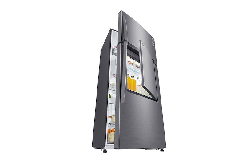 LG ثلاجة سعة 512 لتر فريزر علوي، تبريد خطي، فضي, GN-A722HLHU