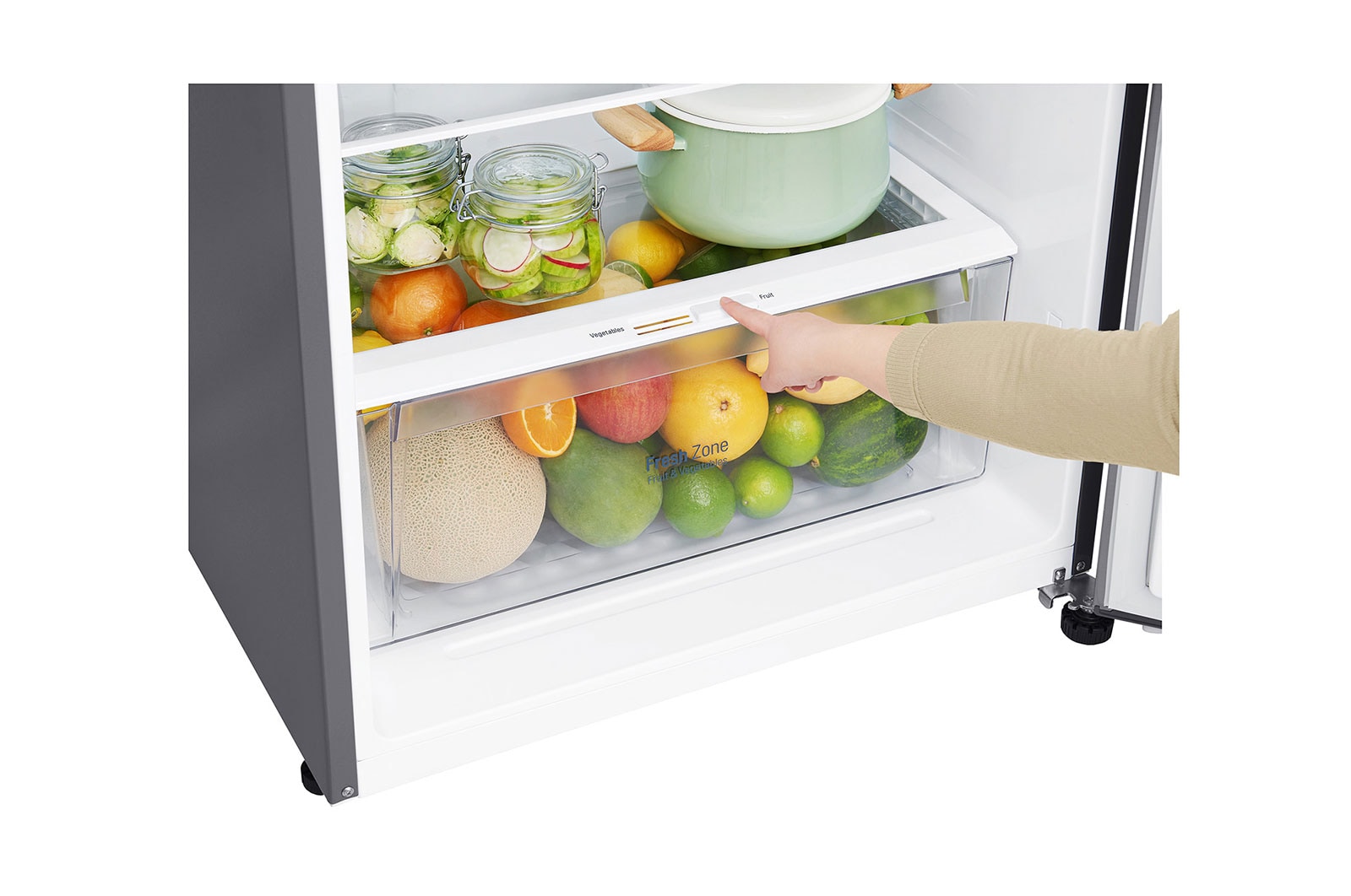 LG ضاغط خطي 393 لترًا، 14 قدمًا مكعبًا، فلتر تنقية Hygiene Fresh، خاصية Door Cooling, GN-C562SLCU