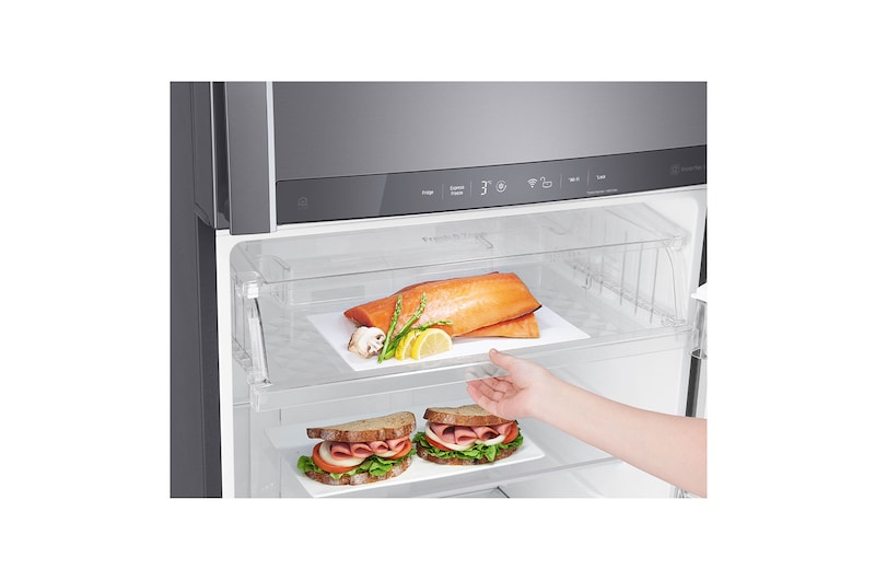 LG ضاغط خطي 509 لترات، 18 قدمًا مكعبًا، موزع، فلتر تنقية Hygiene Fresh، خاصية Door Cooling, GN-F722HLHU