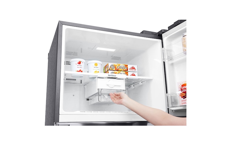 LG ثلاجة سعة 592 لتر فريزر علوي، تبريد خطي، فضي, GR-F822HLHU