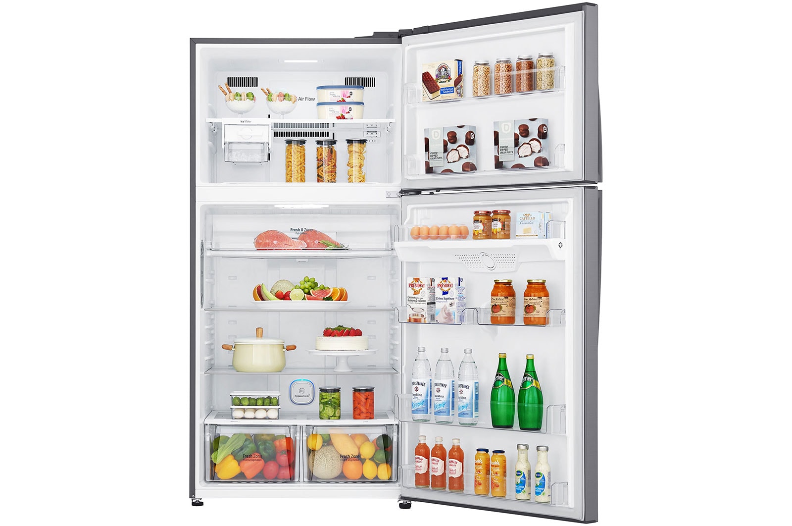 LG موتور موفر للطاقة 592 لترًا، 21 قدمًا مكعبًا، رقمية، فلتر تنقية Hygiene Fresh، خاصية Door Cooling, GR-H822HLHM