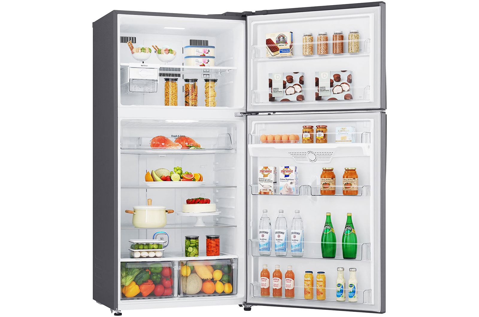 LG موتور موفر للطاقة 592 لترًا، 21 قدمًا مكعبًا، رقمية، فلتر تنقية Hygiene Fresh، خاصية Door Cooling, GR-H822HLHM