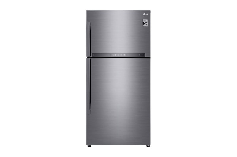 LG ثلاجة سعة 592 لتر فريزر علوي، تبريد خطي، فضي, GR-H822HLHU