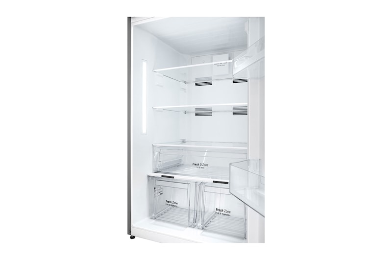 LG ثلاجة سعة 401 لتر فريزر علوي متعدد التدفق فضي, GTF402SSAN