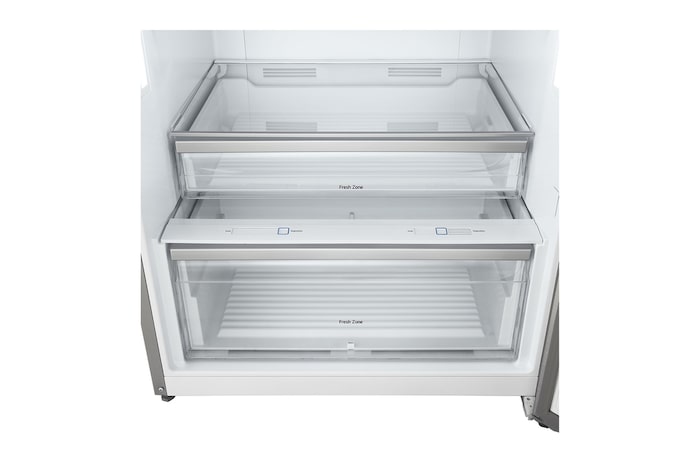 أدراج الخضروات، تكشف عن سلال Fresh Zone الفسيحة التي تحتفظ بنضارة الطعام