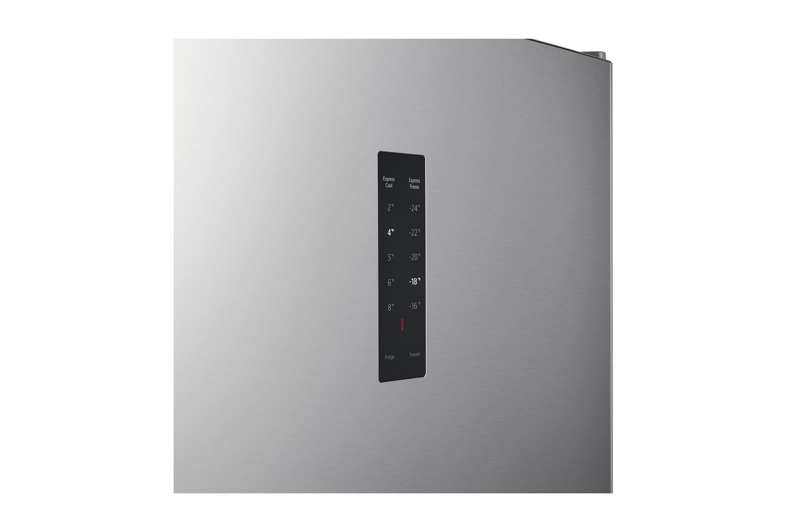 صورة للجانب الأيمن من ثلاجة بمجمد علوي