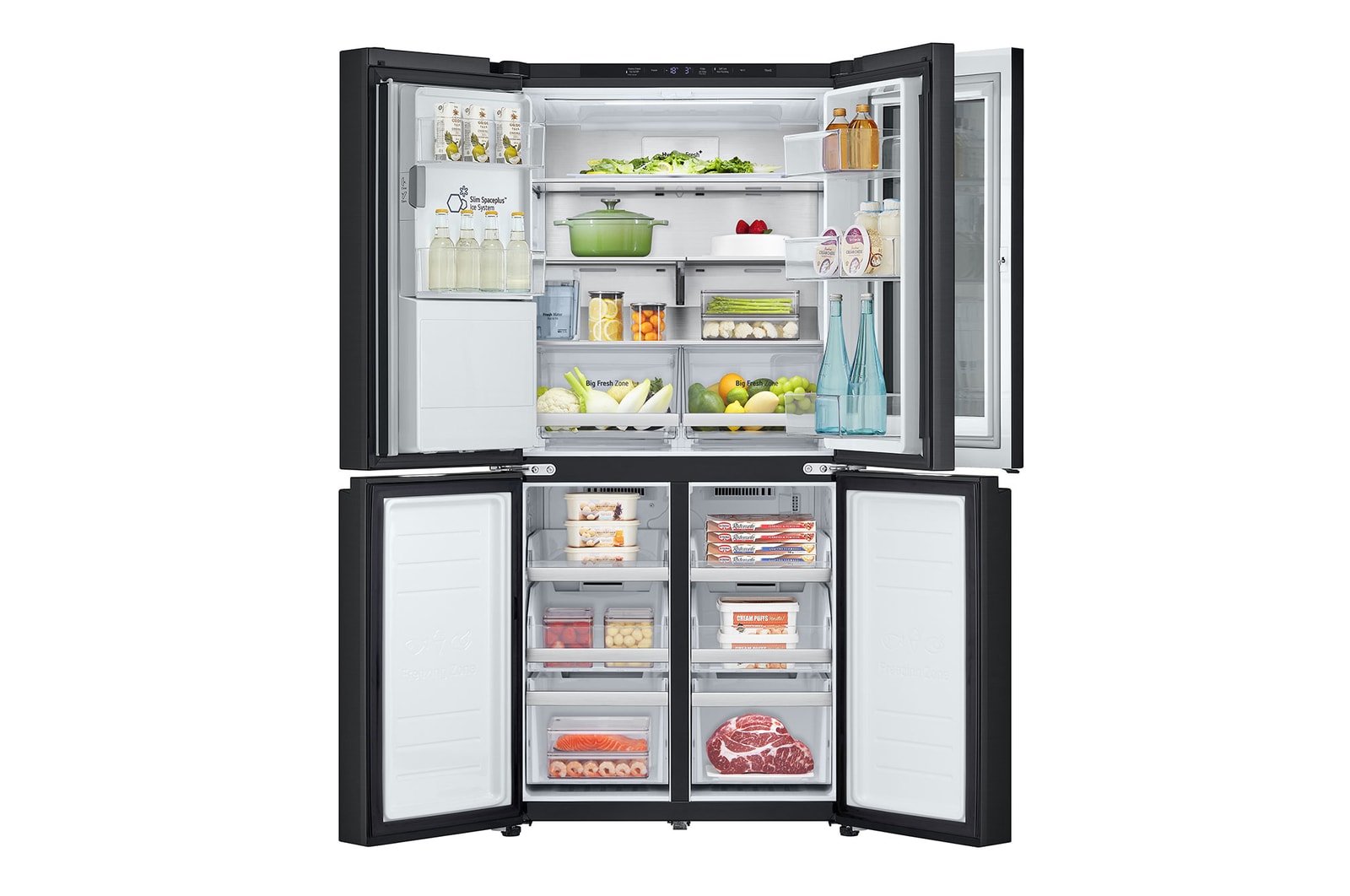 Front doors open with food