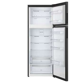 صورة داخلية تُوضِّح فتح أماكن التخزين في الثلاجة والمُجمِّد