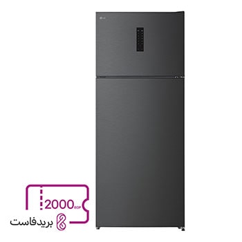 صورة أمامية لثلاجة المجمد العلوي بسعة 523 لتر باللون الأسود مع ميزة Multi Air Flow وInverter Compressor وTotal No Frost‏(GTF522PSAN)