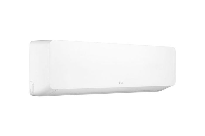 عرض أمامي لـ مكيف الهواء LG HERO On/Off Air Conditioner بقوة 1.5 حصان، تبريد/تدفئة، سرعة في التبريد والتدفئة، ريشة زرقاء، تأرجح تلقائي، تنظيف تلقائي، مؤقت، إعادة تشغيل تلقائي، وضع السكون S4-H12RZAAA