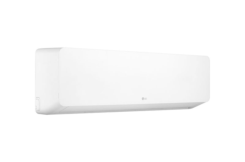 عرض أمامي لـ مكيف الهواء LG HERO On/Off Air Conditioner بقوة 1.5 حصان، تبريد/تدفئة، سرعة في التبريد والتدفئة، ريشة زرقاء، تأرجح تلقائي، تنظيف تلقائي، مؤقت، إعادة تشغيل تلقائي، وضع السكون S4-H12RZAAA