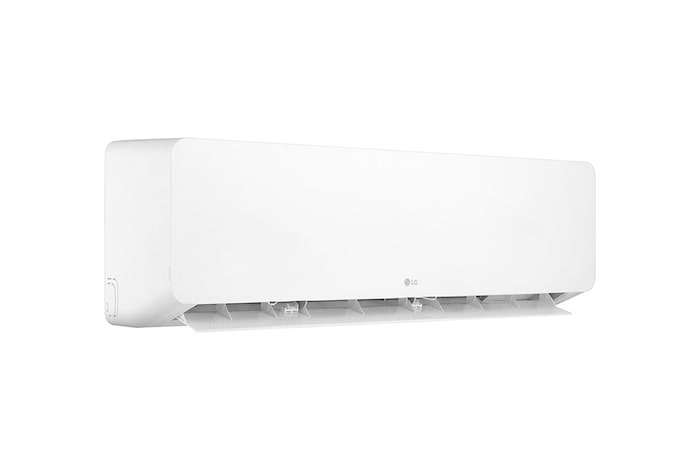 عرض أمامي لـ مكيف الهواء LG HERO On/Off Air Conditioner بقوة 1.5 حصان، تبريد/تدفئة، سرعة في التبريد والتدفئة، ريشة زرقاء، تأرجح تلقائي، تنظيف تلقائي، مؤقت، إعادة تشغيل تلقائي، وضع السكون S4-H12RZAAA