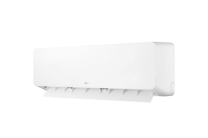 عرض أمامي لـ مكيف الهواء LG HERO On/Off Air Conditioner بقوة 1.5 حصان، تبريد/تدفئة، سرعة في التبريد والتدفئة، ريشة زرقاء، تأرجح تلقائي، تنظيف تلقائي، مؤقت، إعادة تشغيل تلقائي، وضع السكون S4-H12RZAAA