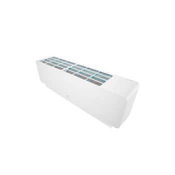عرض أمامي لـ مكيف الهواء LG HERO On/Off Air Conditioner بقوة 1.5 حصان، تبريد/تدفئة، سرعة في التبريد والتدفئة، ريشة زرقاء، تأرجح تلقائي، تنظيف تلقائي، مؤقت، إعادة تشغيل تلقائي، وضع السكون S4-H12RZAAA